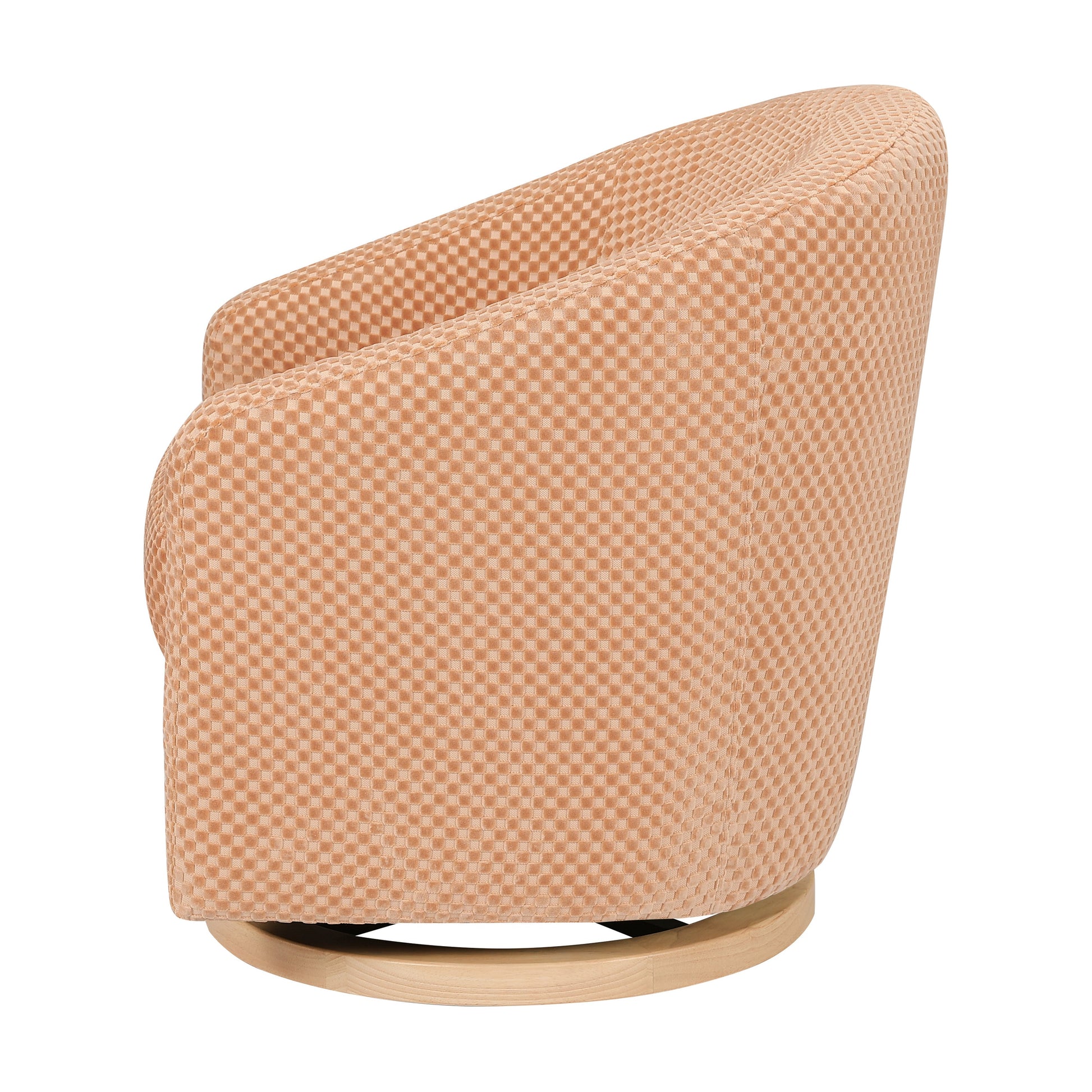 M5887CVCL,Madison Swivel Glider in Canyon Velvet Checker w/ Light Wood Base