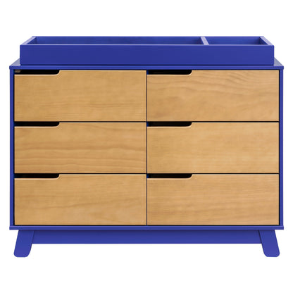 M4216CBTHY,Hudson 6-Drawer Double Dresser  Assembled in Cobalt and Honey