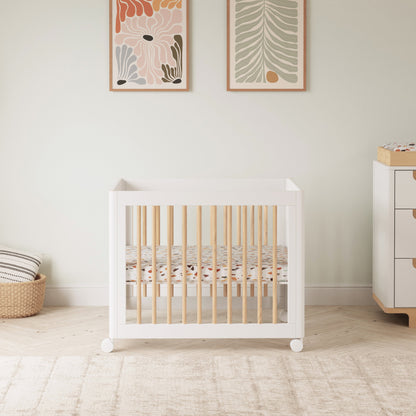 M23401WN,Yuzu 8-in-1 Convertible Crib w/All-Stages Conversion Kits in White/Natural