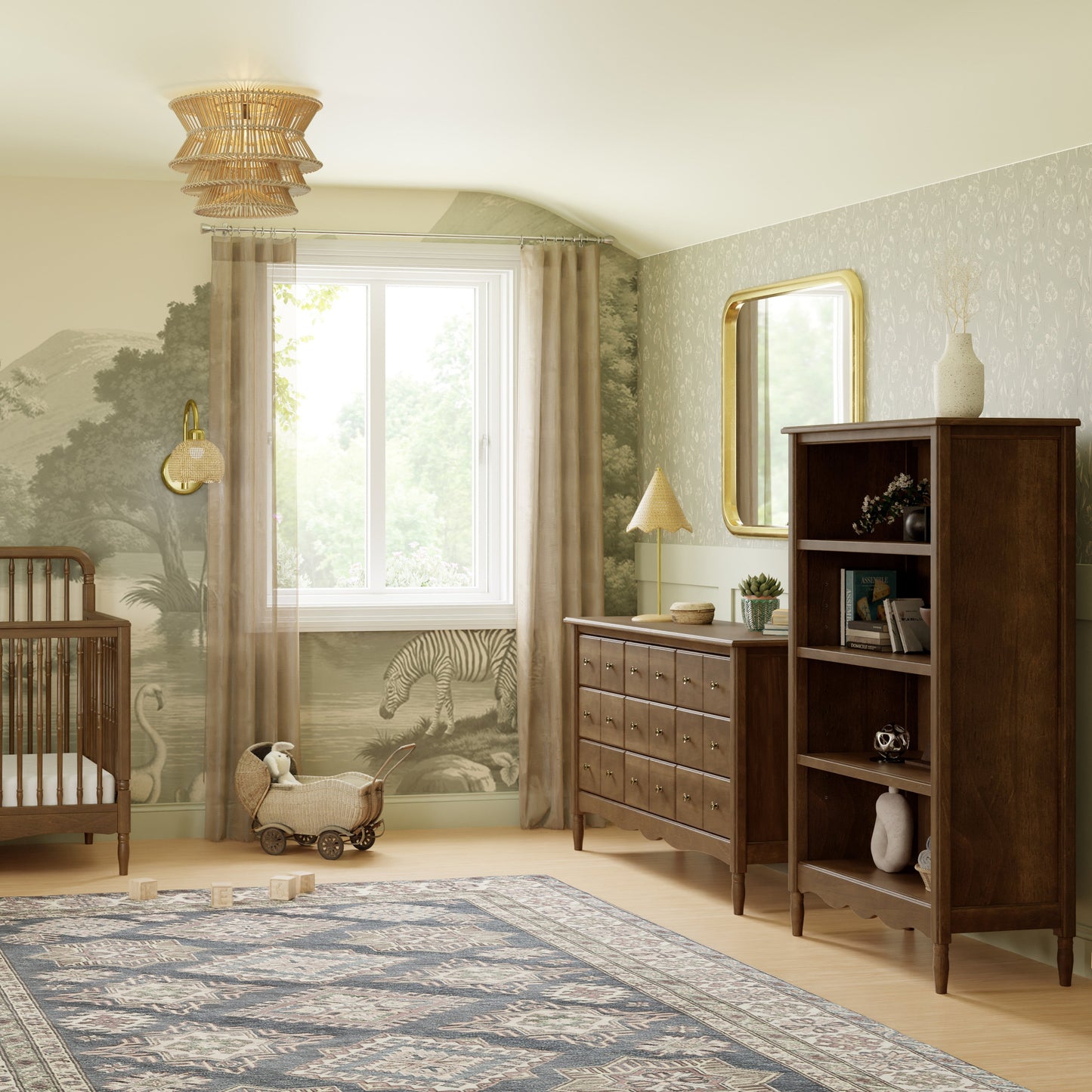 M7114NL,Liberty Assembled Bookcase in Natural Walnut