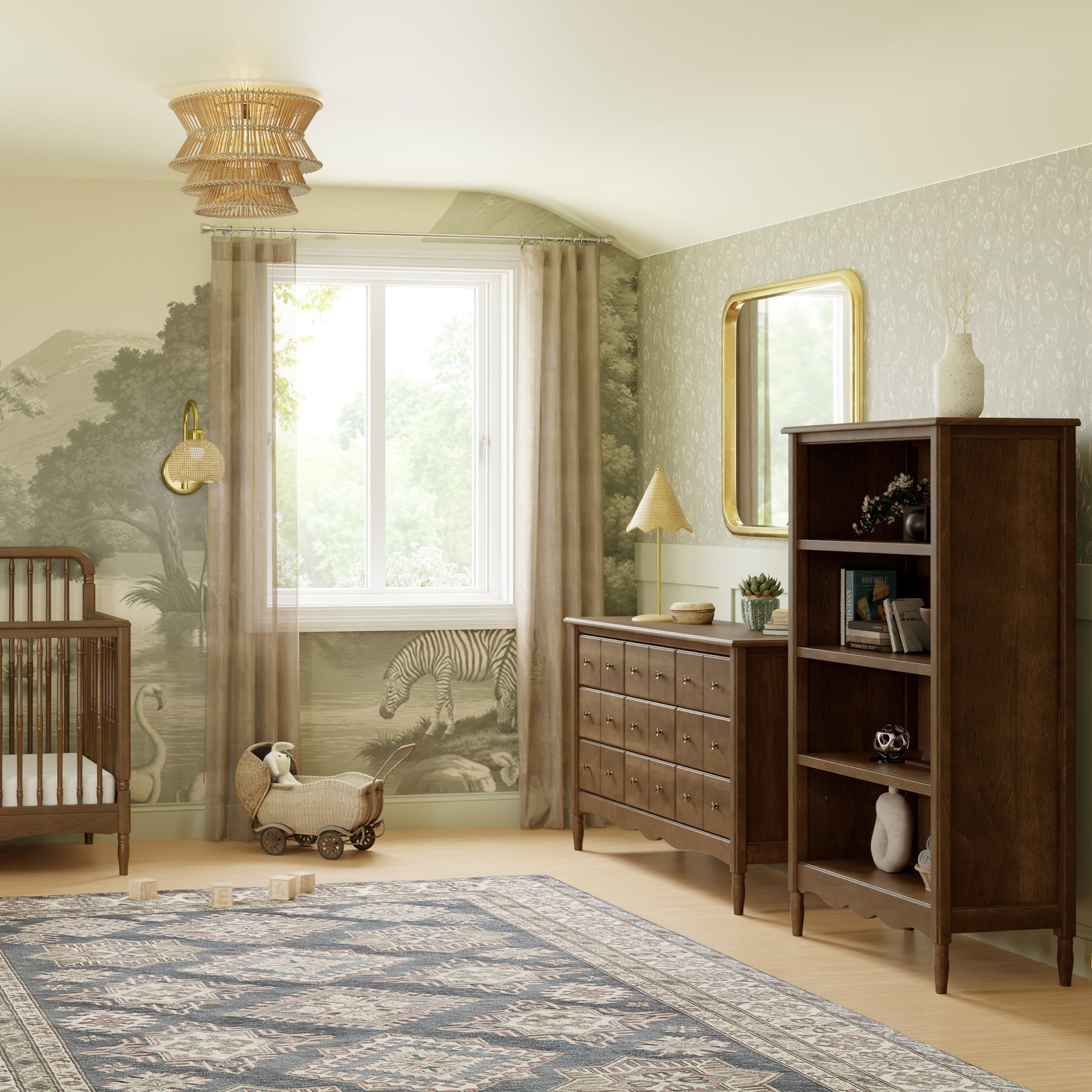 M7114NL,Liberty Assembled Bookcase in Natural Walnut