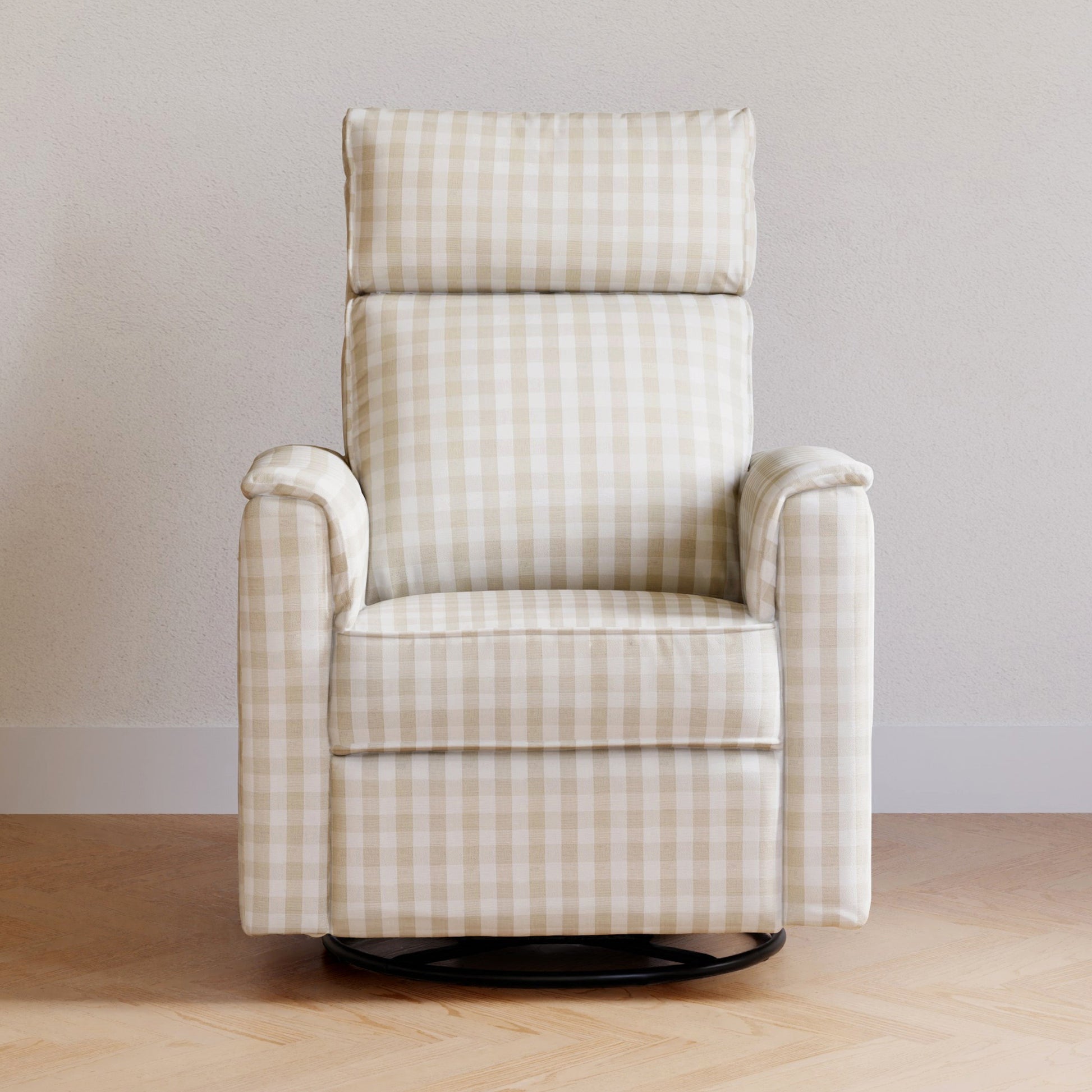 M17186TGH,Willa Plus Power Glider Recliner w/ Power Headrest in Tan Gingham