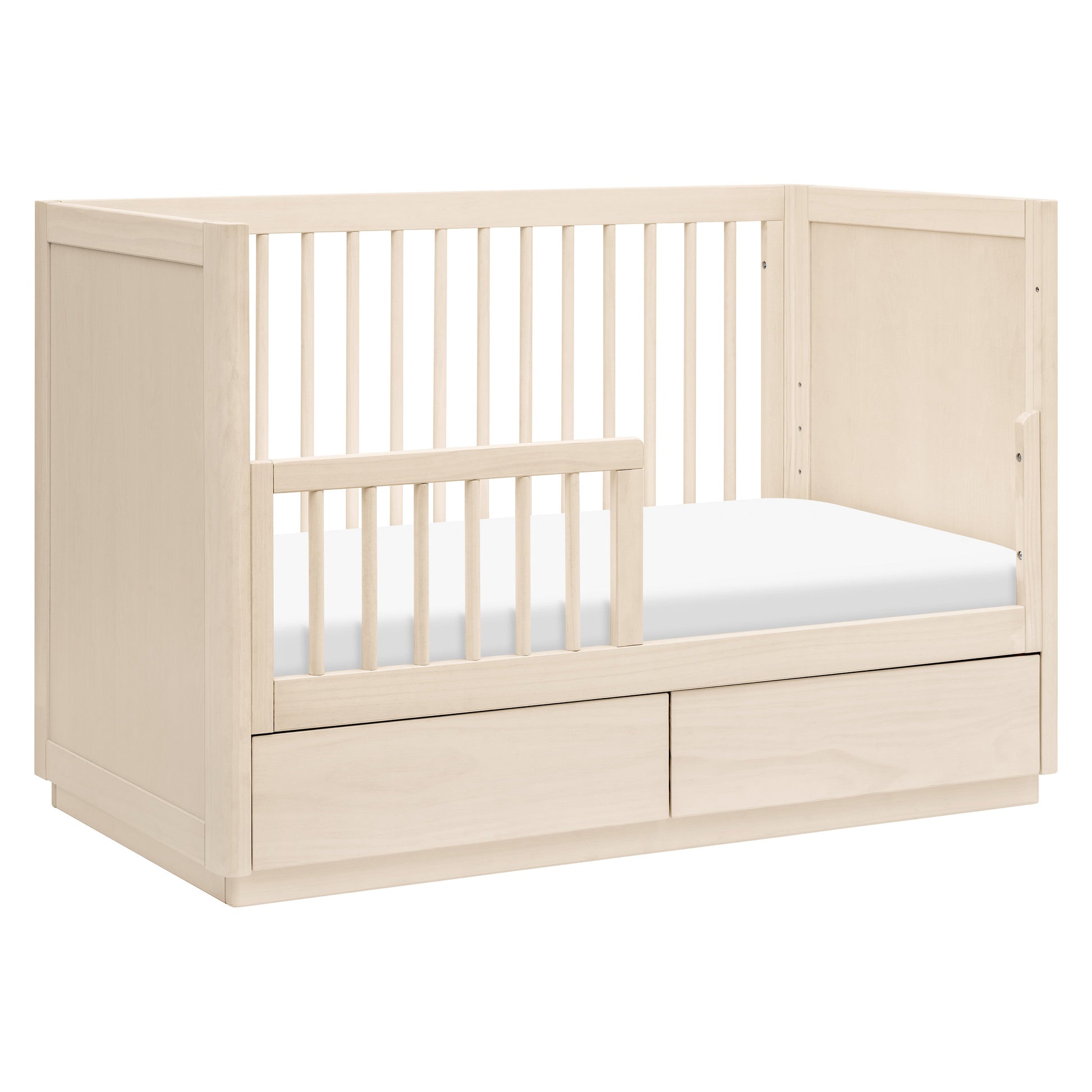 M21601NX,Bento 3-in-1 Convertible Storage Crib w/Toddler Bed Conversion Kit in Washed Natural