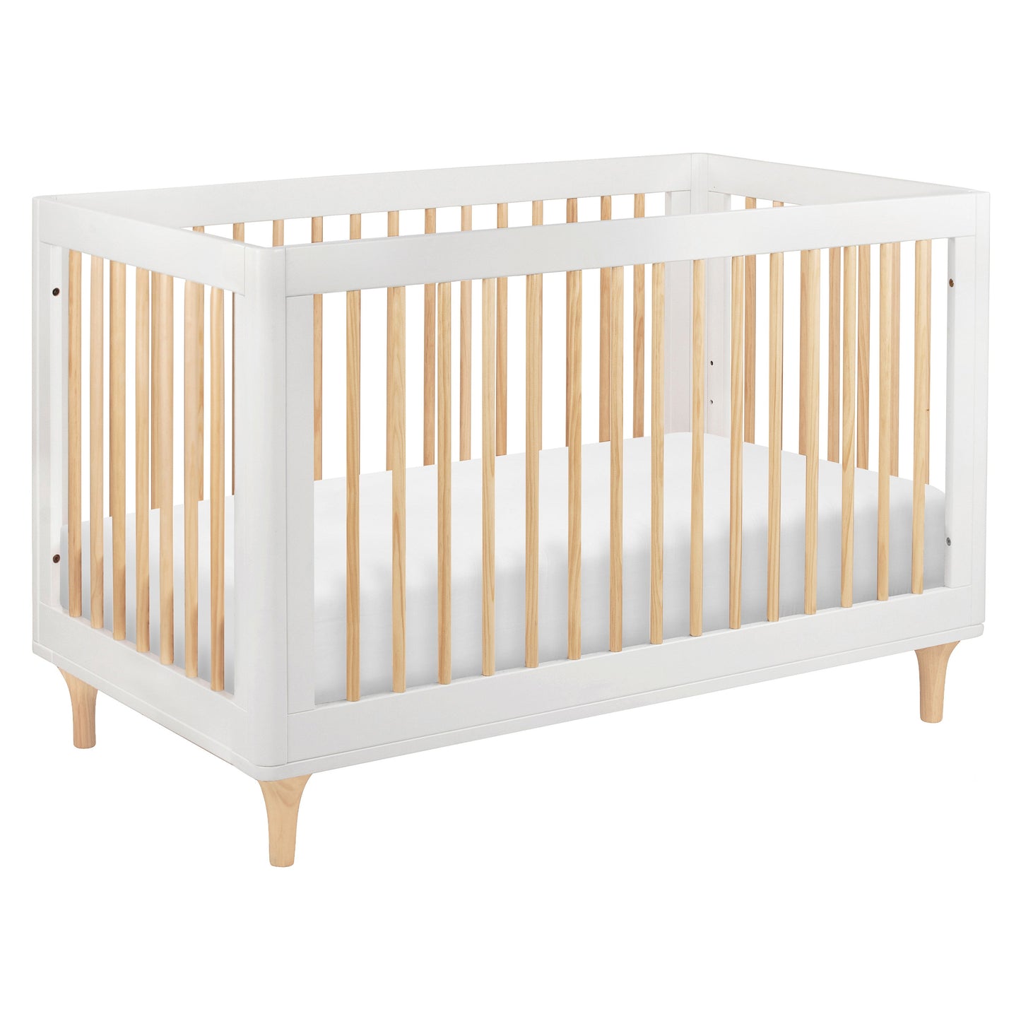 M9001WN,Lolly 3-in-1 Convertible Crib w/Toddler Bed Conversion Kit in White/Natural