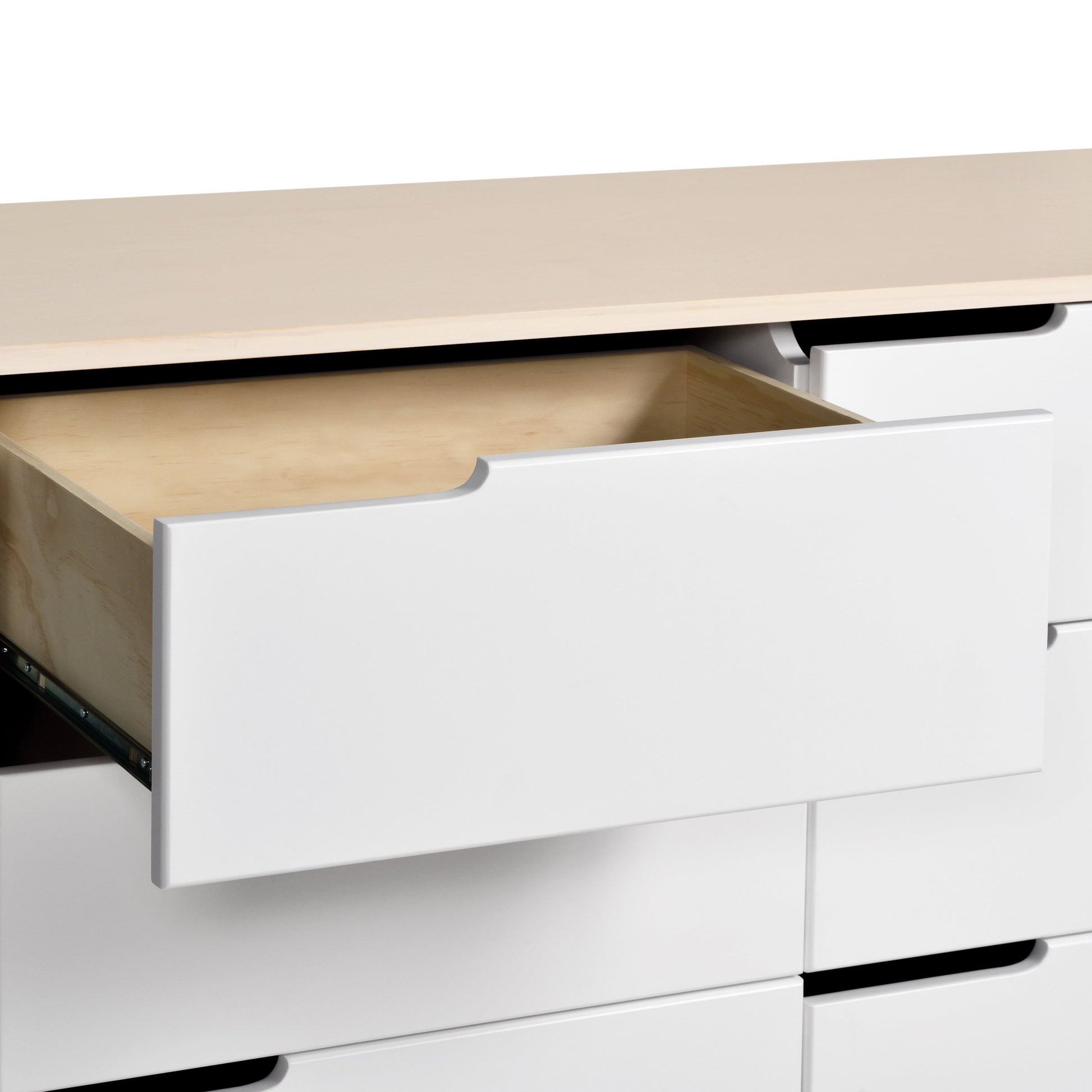 M4216NXW,Hudson 6-Drawer Double Dresser  Assembled in Washed Natural and White
