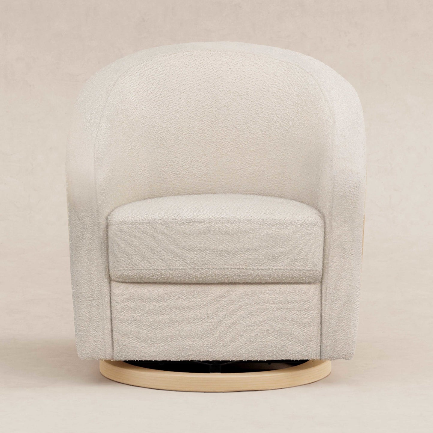 M5887WBCL,Madison Swivel Glider in Ivory Boucle and Cane w/Light Wood Base