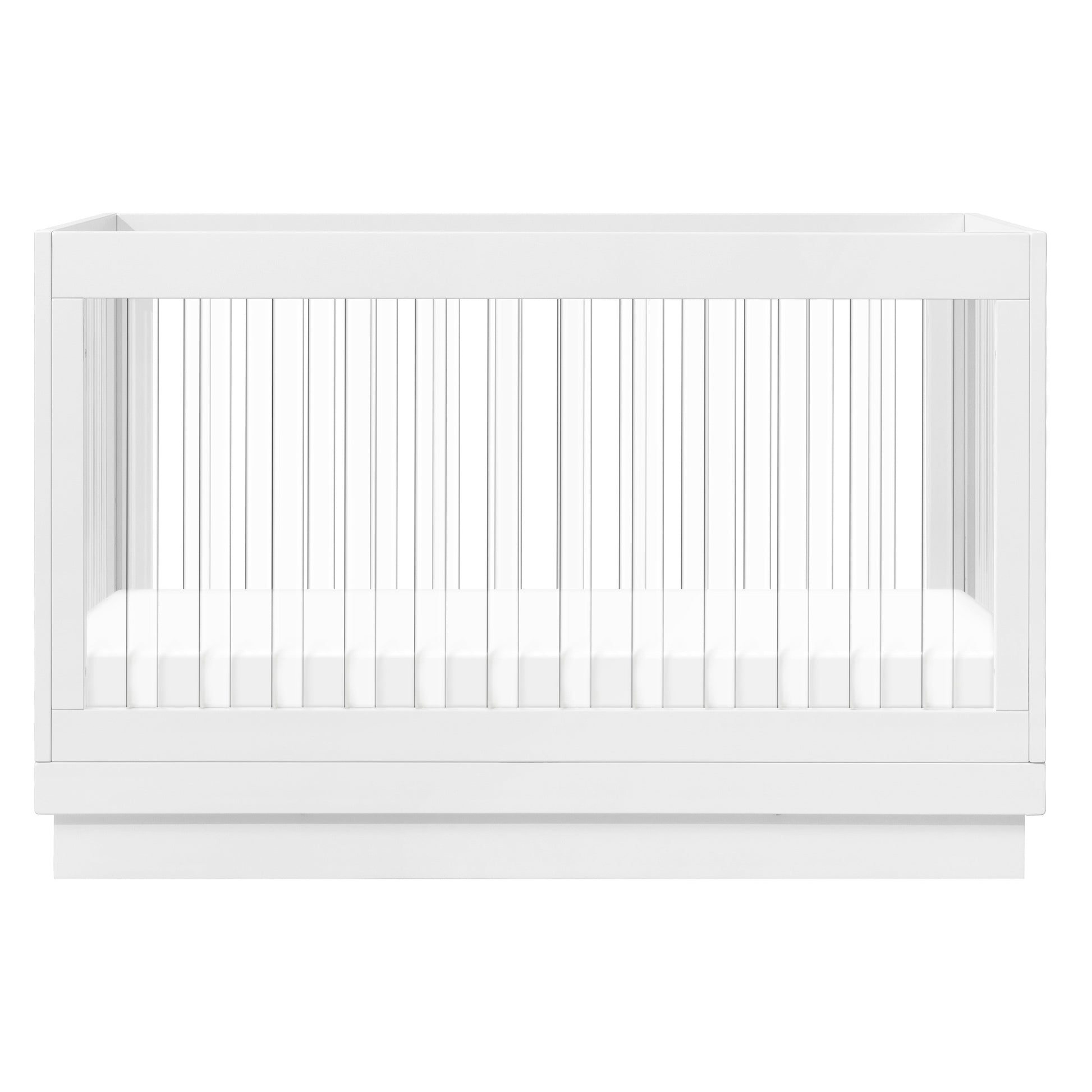 M8601KW,Harlow 3-in-1 Convertible Crib w/Toddler Bed Conversion Kit in White/Acrylic