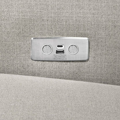 B17787PGET,Monroe Pillowback Power Recliner in Performance Grey Eco-Twill