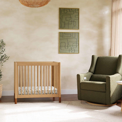 M12998HYVTL,Gelato 4-in-1 Convertible Mini Crib and Twin bed in Honey with Vegan Tan Leather Feet