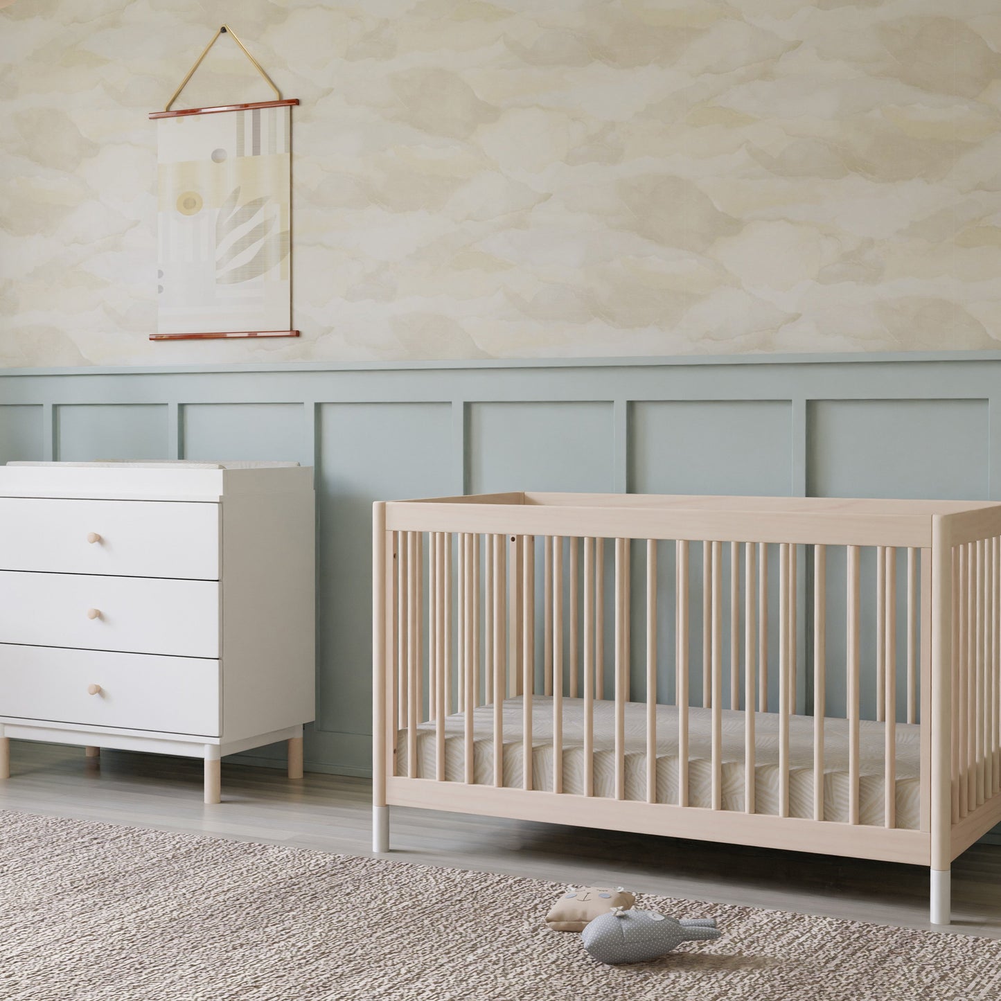 M12901NXW,Gelato 4-in-1 Convertible Crib w/Toddler Conversion Kit in Washed Natural  W Feet