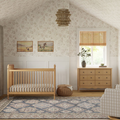 M7101HY,Liberty 3-in-1 Convertible Spindle Crib w/Toddler Bed Conversion Kit in Honey