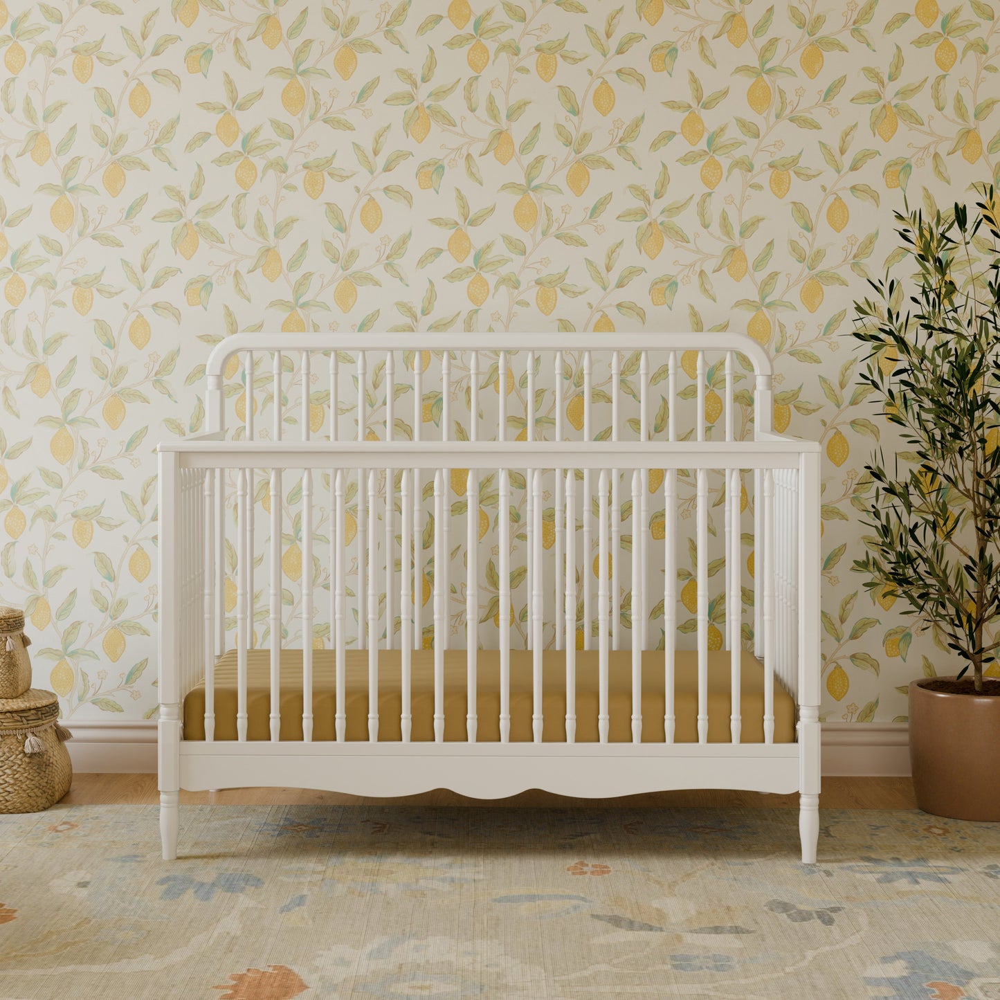 M7141RW,Liberty 4-in-1 Convertible Spindle Crib in Warm White