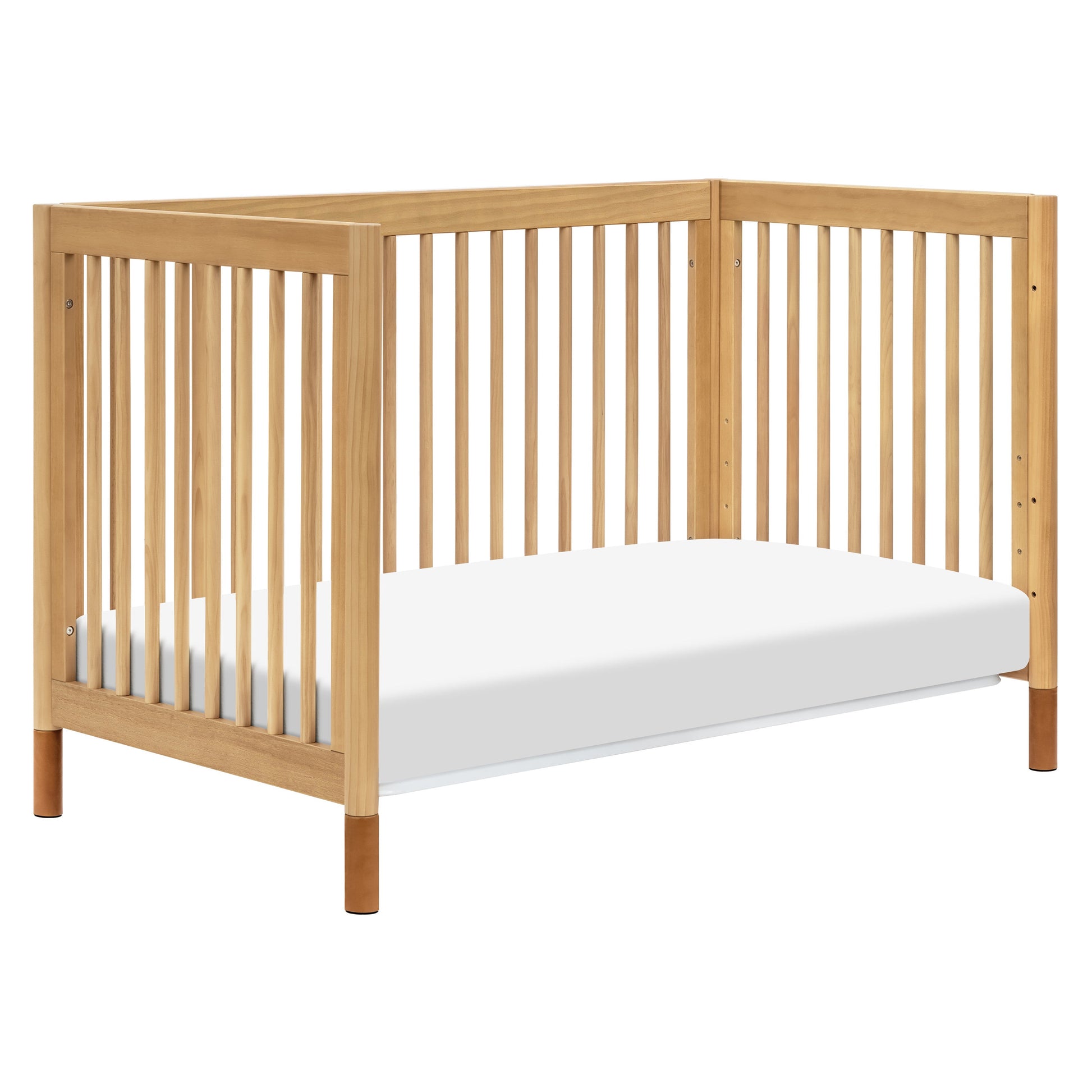M12901HYVTL,Gelato 4-in-1 Convertible Crib w/Toddler Bed Kit in Honey/Vegan Tan Leather Feet