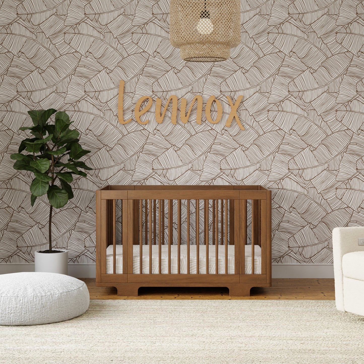 M23401NL,Yuzu 8-in-1 Convertible Crib w/All-Stages Conversion Kits in Natural Walnut