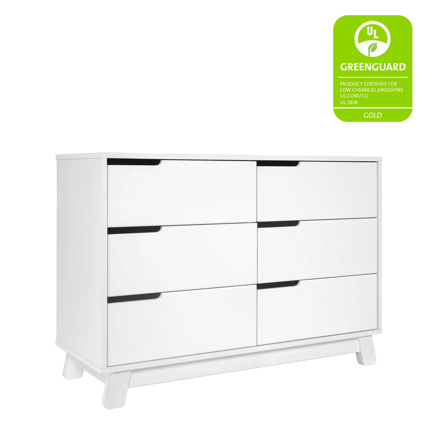 M4216W,Hudson 6-Drawer Double Dresser  Assembled in White Finish