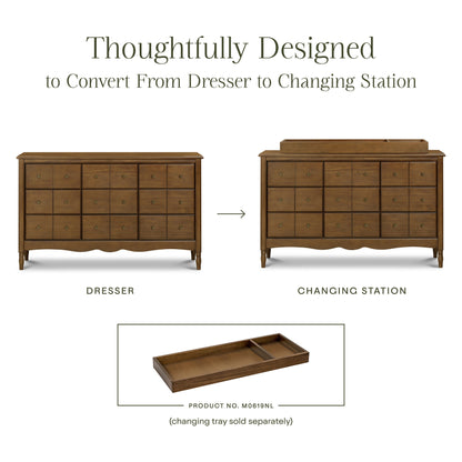 M7128NL,Liberty 9-Drawer Assembled Dresser in Natural Walnut