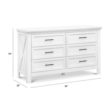 B14516LW,Emory Farmhouse 6-Drawer Dresser in Linen White