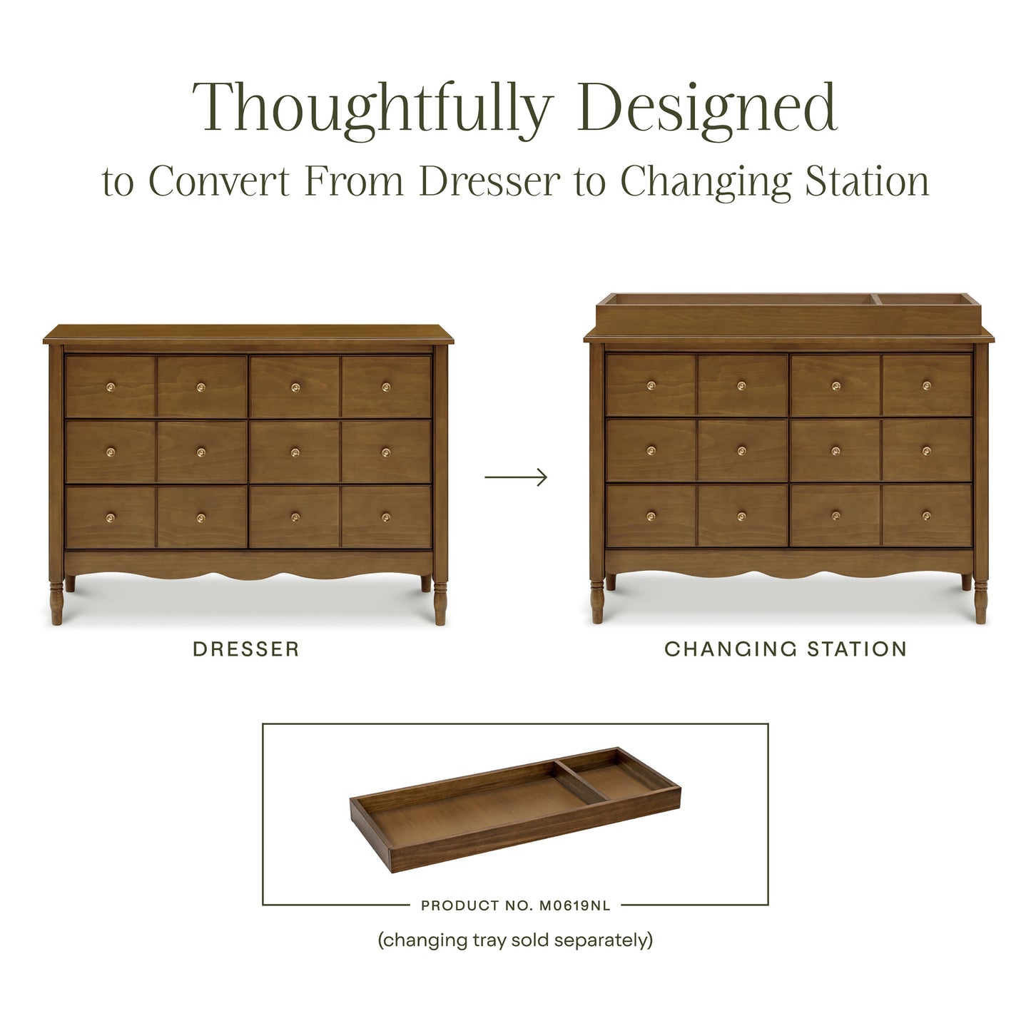 M7116NL,Liberty 6-Drawer Assembled Dresser in Natural Walnut