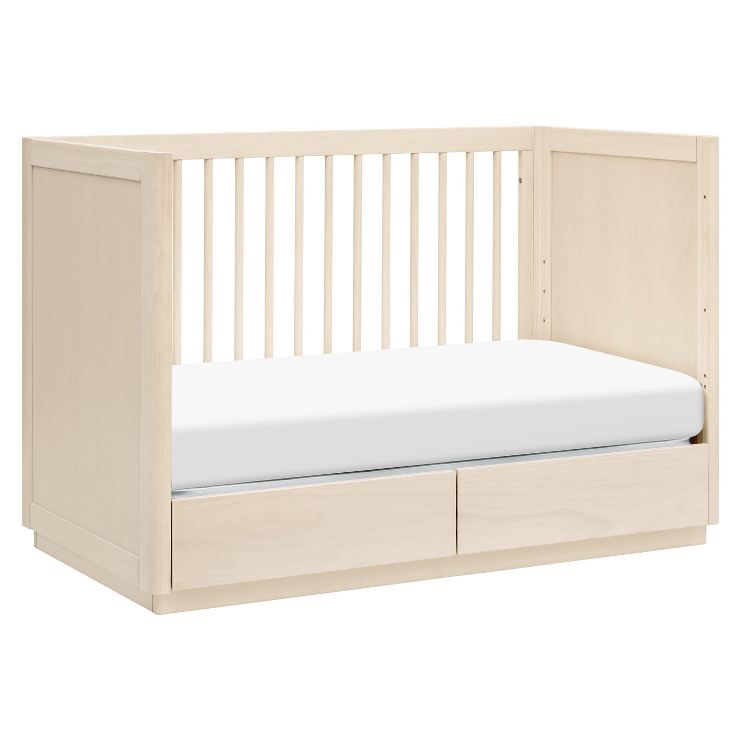 M21601NX,Bento 3-in-1 Convertible Storage Crib w/Toddler Bed Conversion Kit in Washed Natural