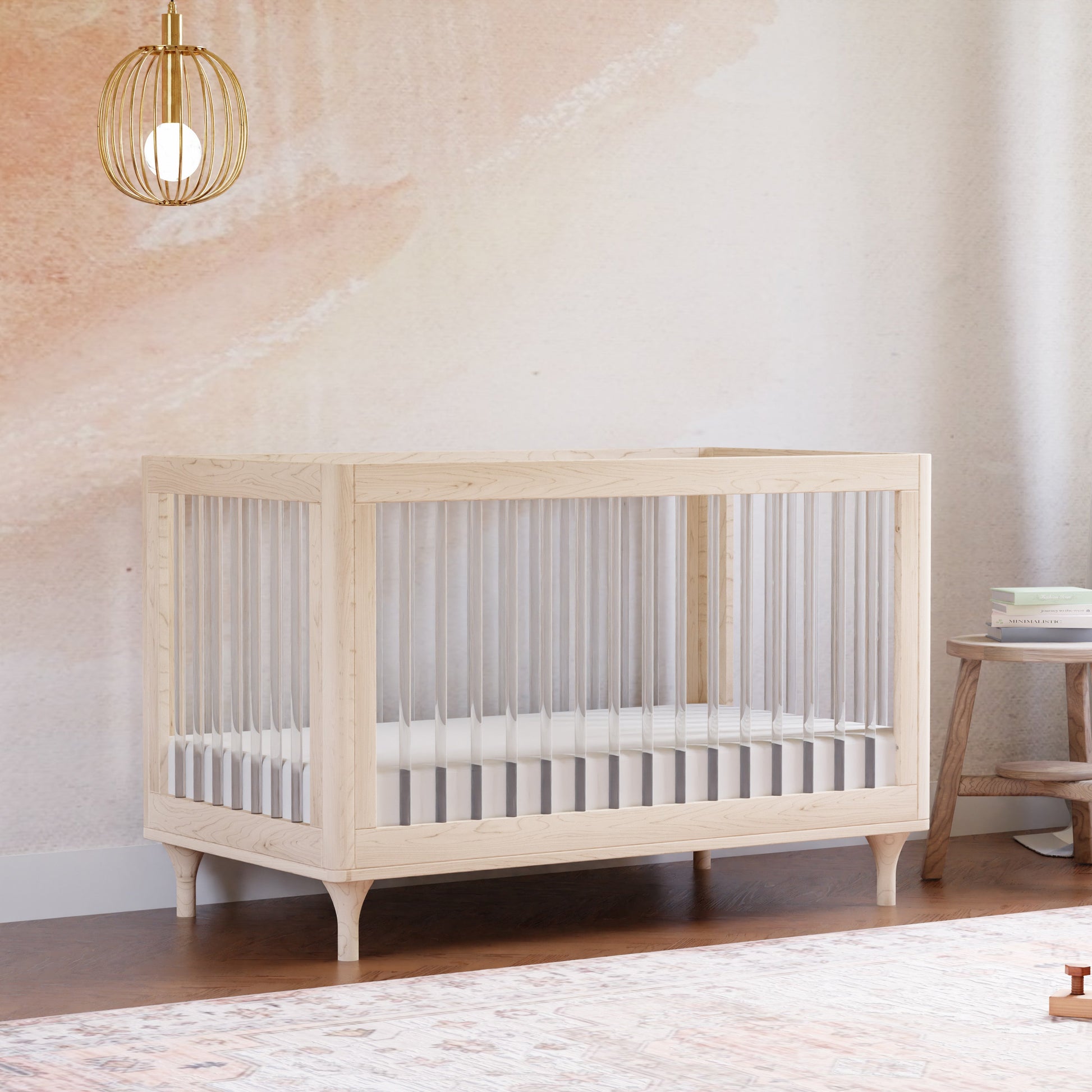 M9001KNX,Lolly 3-in-1 Convertible Crib w/Toddler Conversion Kit in Washed Natural/Acrylic