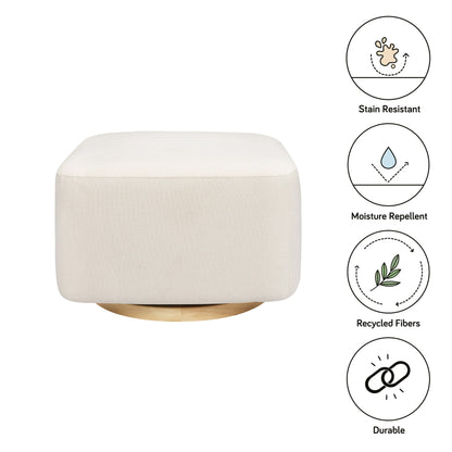 M26385PCMEWLB,Kiwi Gliding Ottoman in Performance Cream Eco-Weave w/ Light Wood Base