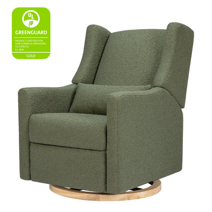 M11288OBLB,Kiwi Glider Recliner w/ Electronic Control and USB in Olive Boucle w/Light Wood Base