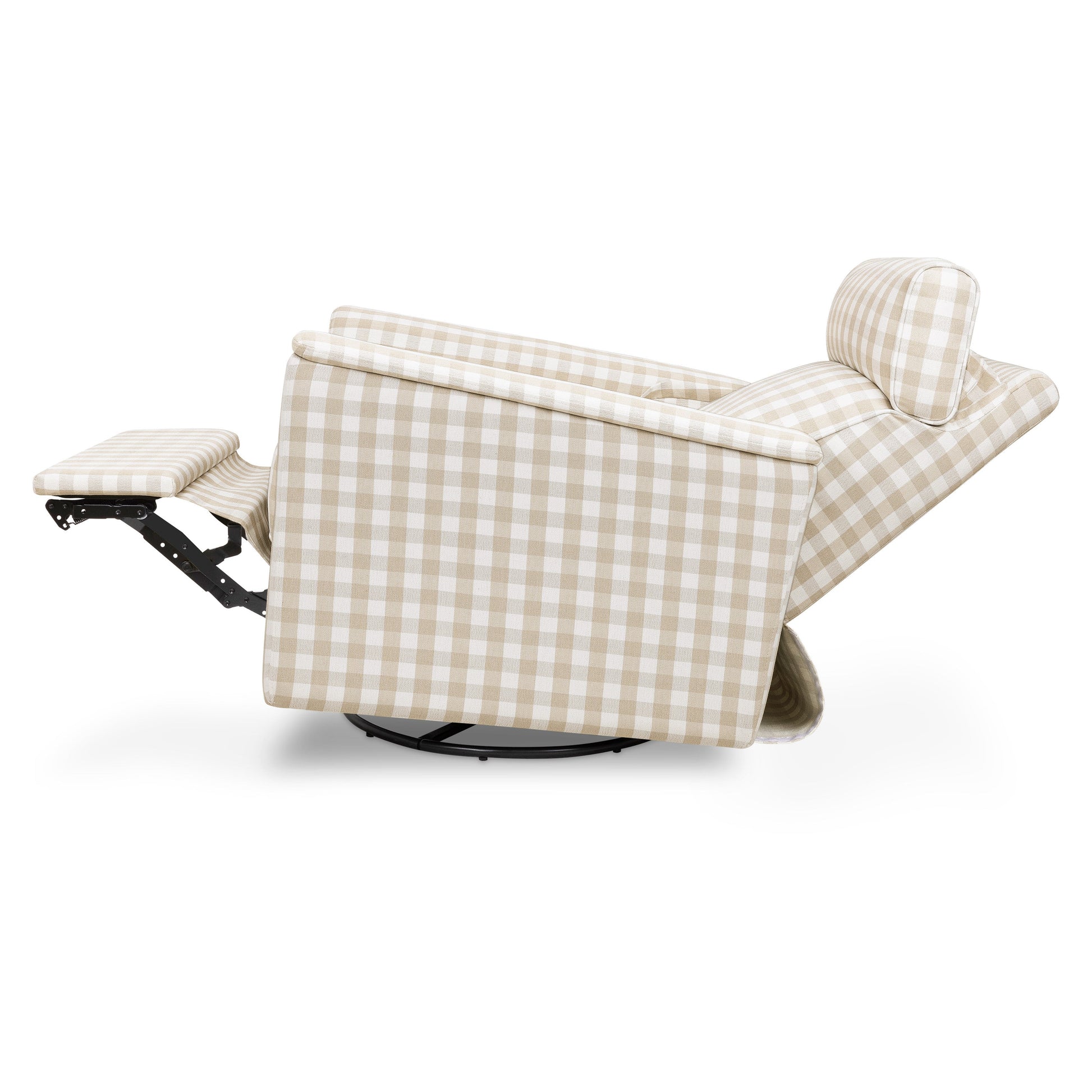 M17186TGH,Willa Plus Power Glider Recliner w/ Power Headrest in Tan Gingham