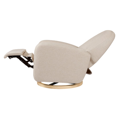 M23188PBEWLB,Nami Glider Recliner w/ Electronic Control and USB in Performance Beach Eco-Weave w/ Light Wood Base