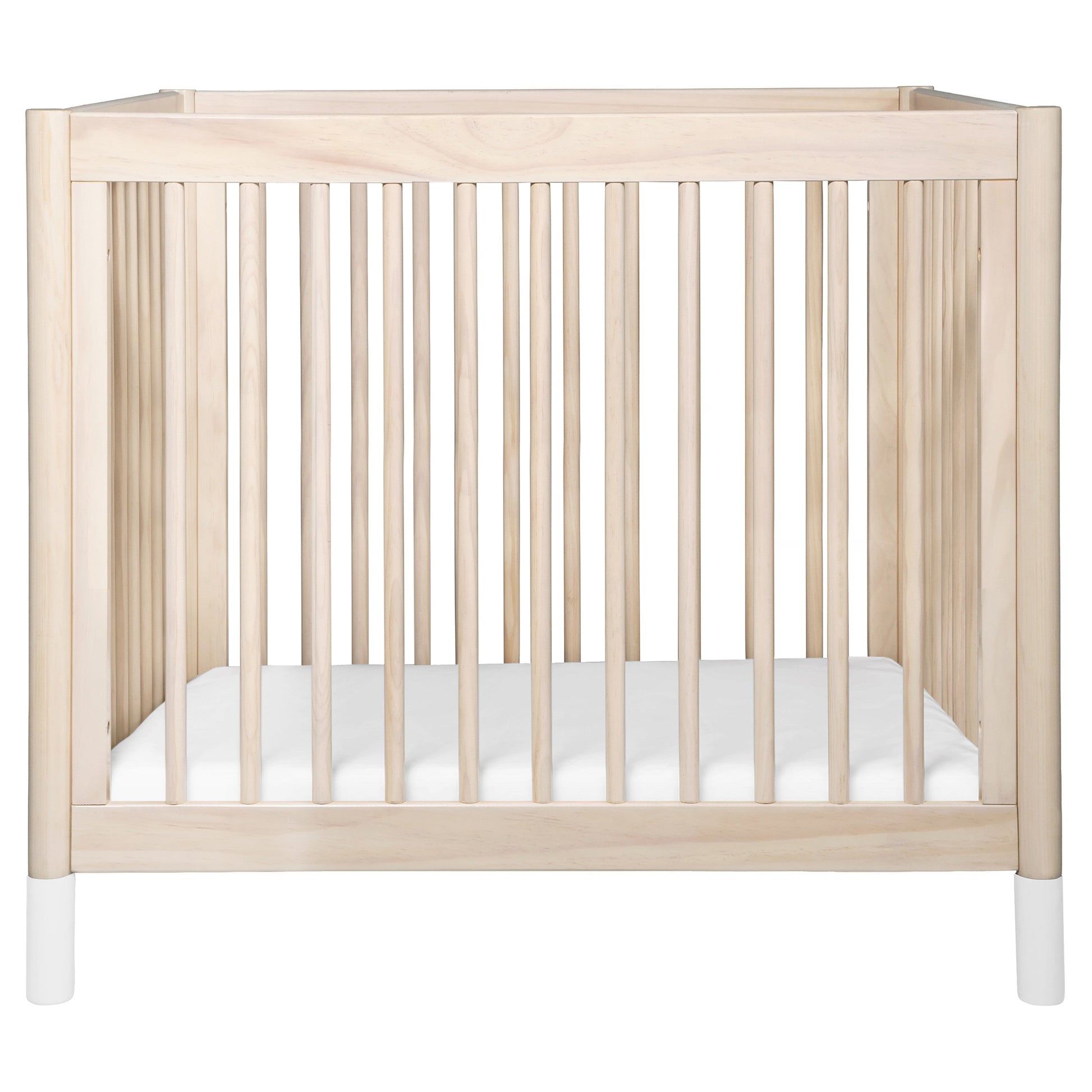 M12998NXW,Gelato 4-in-1 Convertible Mini Crib and Twin bed in Washed Natural Finish w/White Feet