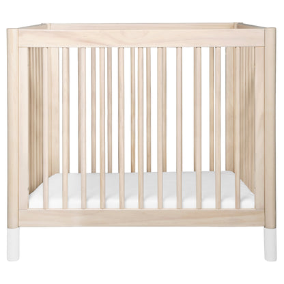 M12998NXW,Gelato 4-in-1 Convertible Mini Crib and Twin bed in Washed Natural Finish w/White Feet