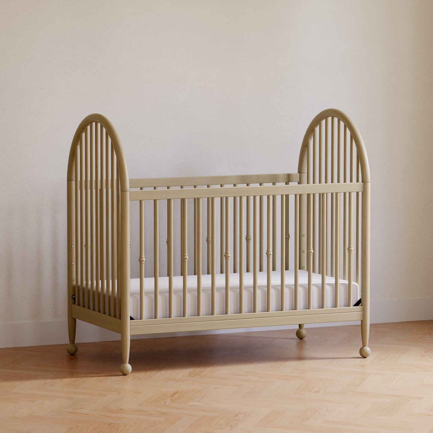 M31401WP,Alouette 3-in-1 Convertible Spindle Crib in Washed Pine