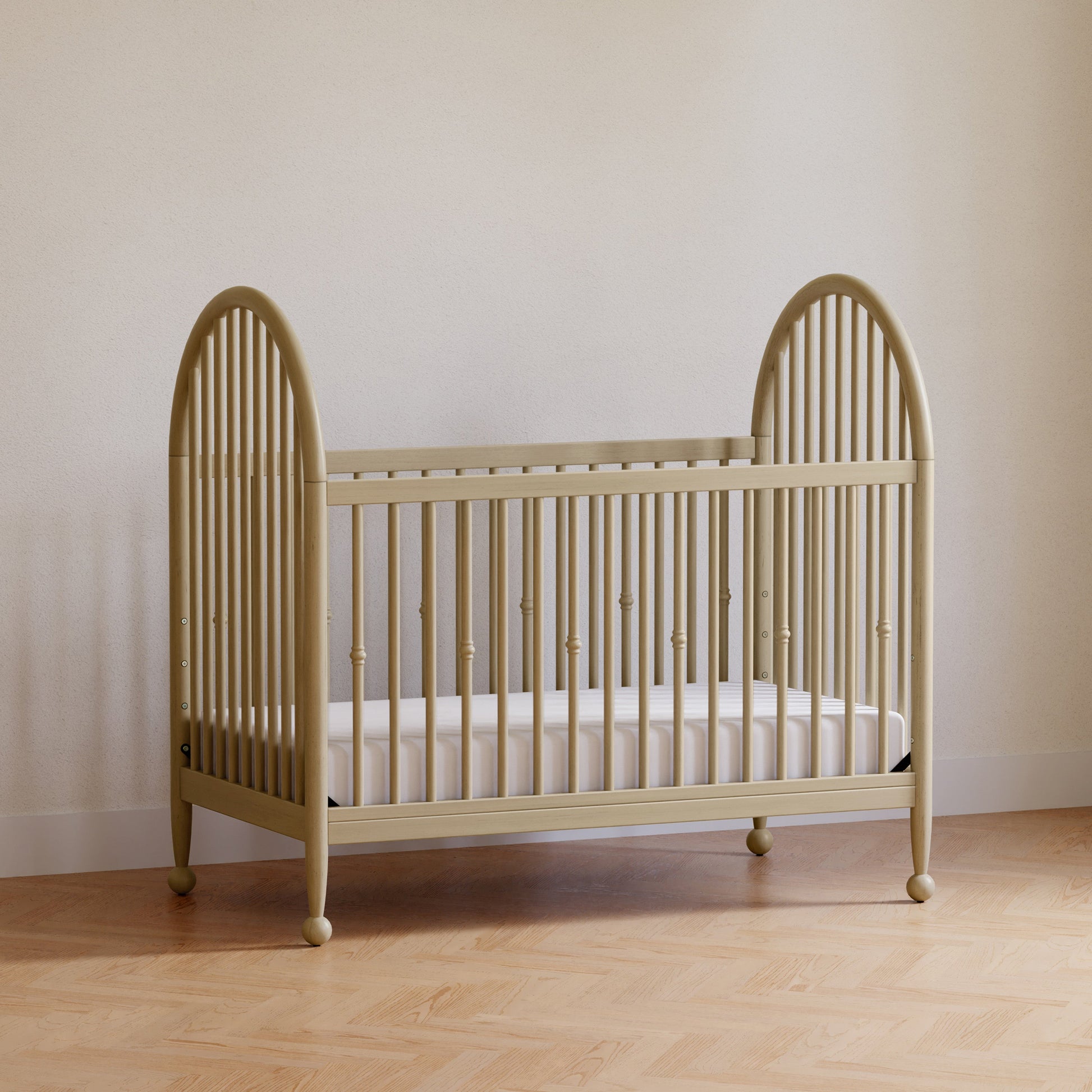 M31401WP,Alouette 3-in-1 Convertible Spindle Crib in Washed Pine