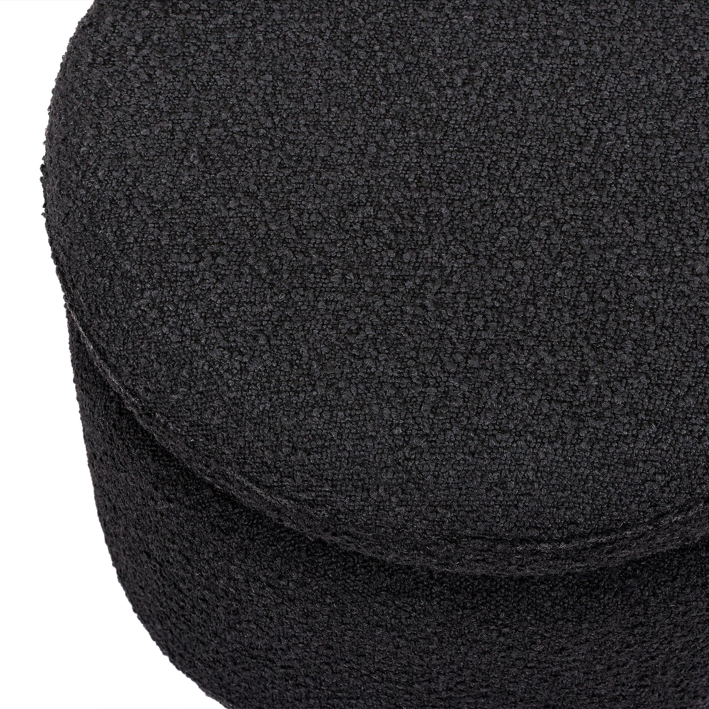 M22985BKB,Enoki Storage Ottoman in Black Boucle