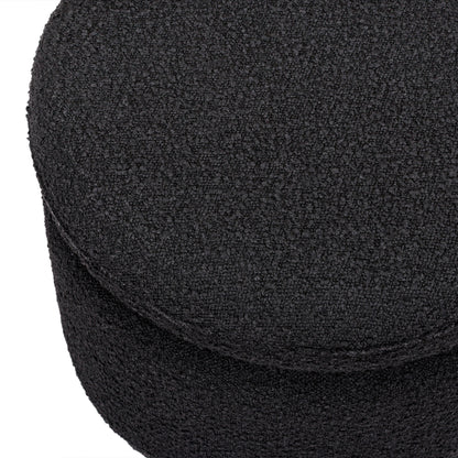 M22985BKB,Enoki Storage Ottoman in Black Boucle
