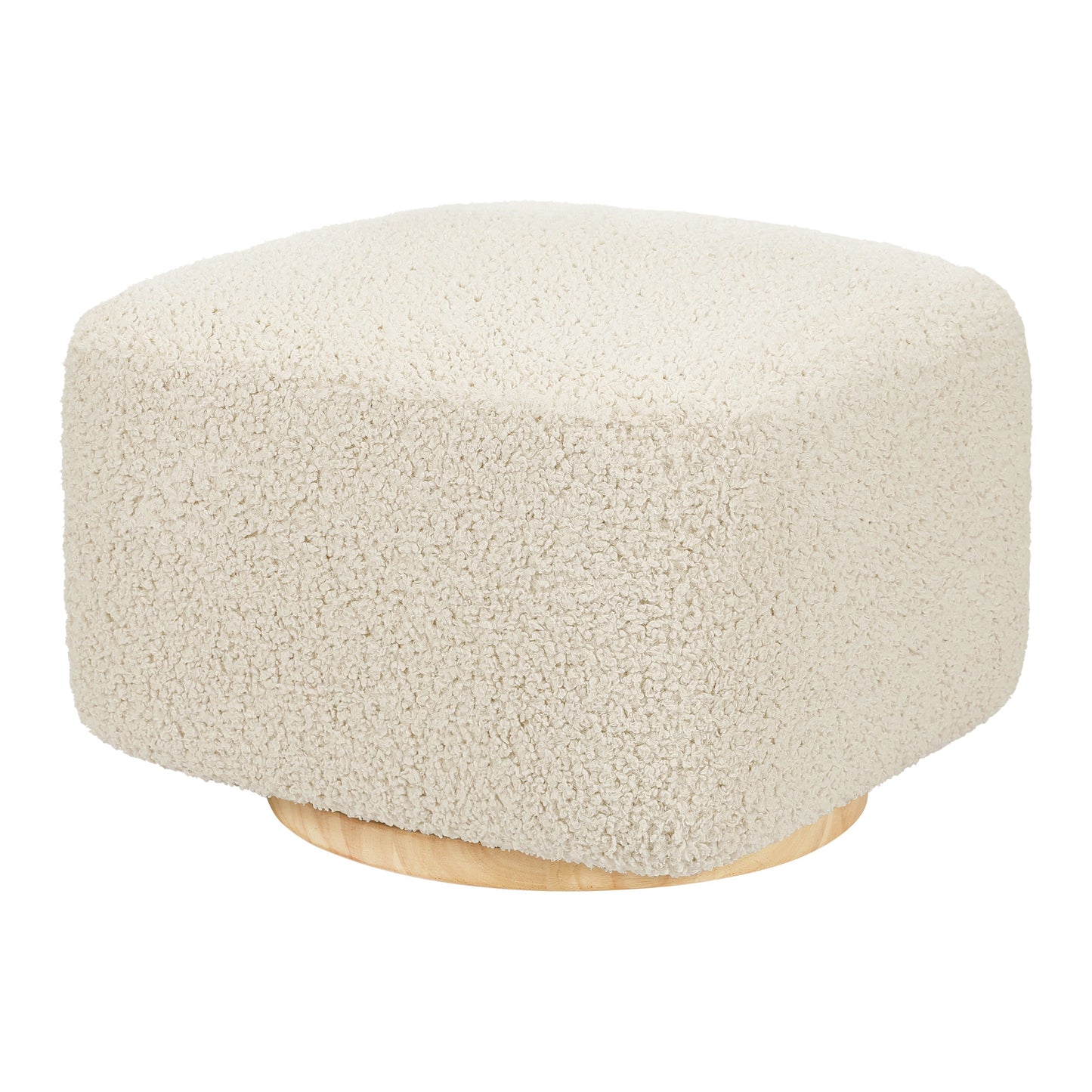 M26385ATLB,Kiwi Gliding Ottoman in Almond Teddy Loop w/ Light Wood Base