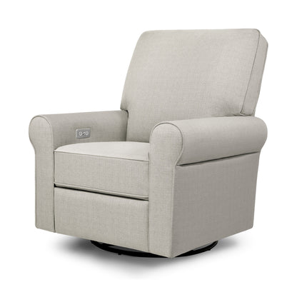 B17787PGET,Monroe Pillowback Power Recliner in Performance Grey Eco-Twill