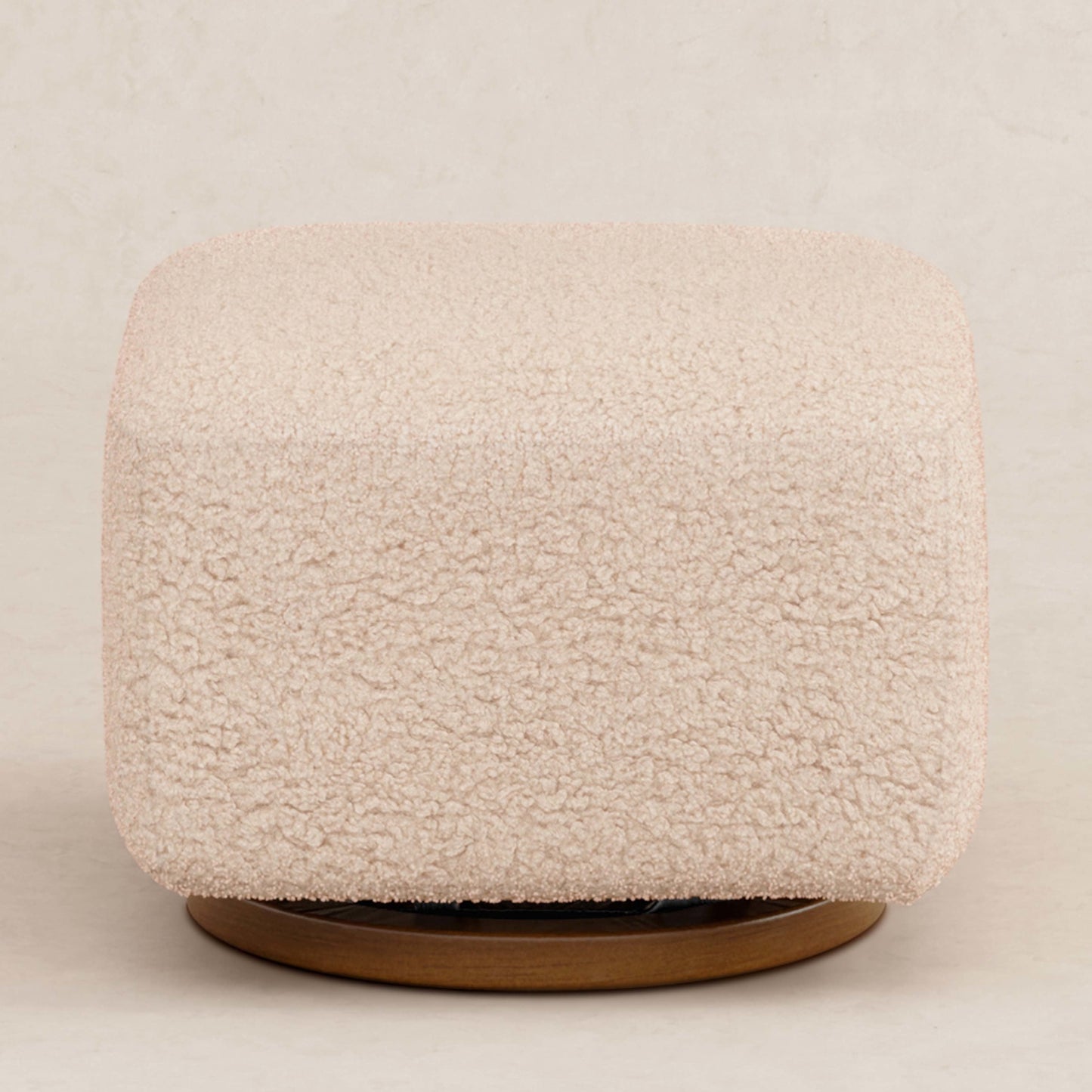 M26385CSGDB,Kiwi Gliding Ottoman in Chai Shearling with Dark Wood Base