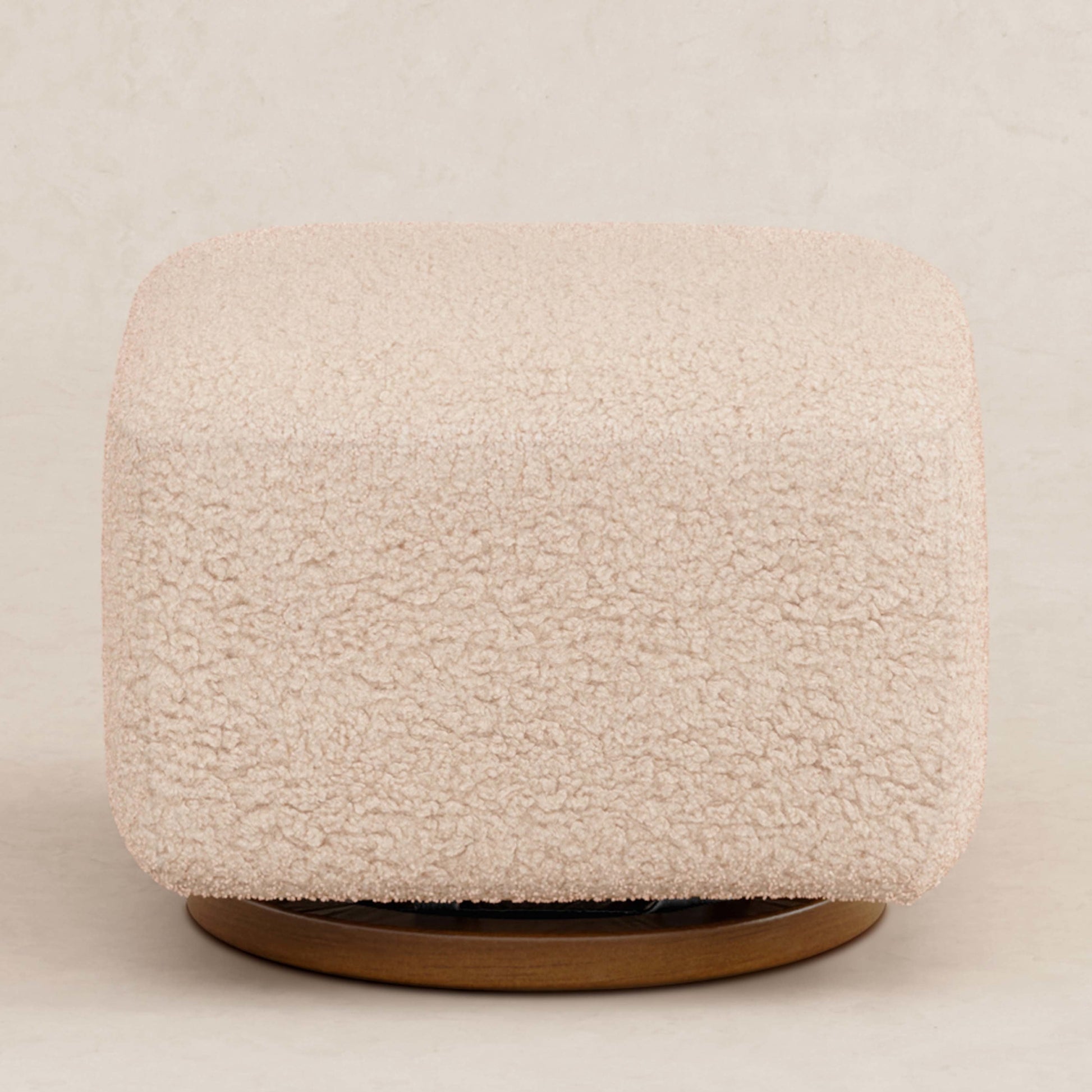M26385CSGDB,Kiwi Gliding Ottoman in Chai Shearling with Dark Wood Base