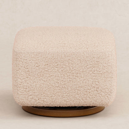 M26385CSGDB,Kiwi Gliding Ottoman in Chai Shearling with Dark Wood Base