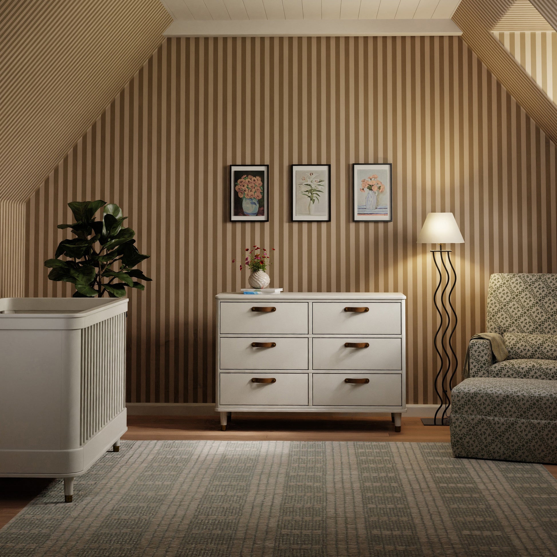 B14316RW,Tanner 6-Drawer Dresser in Warm White