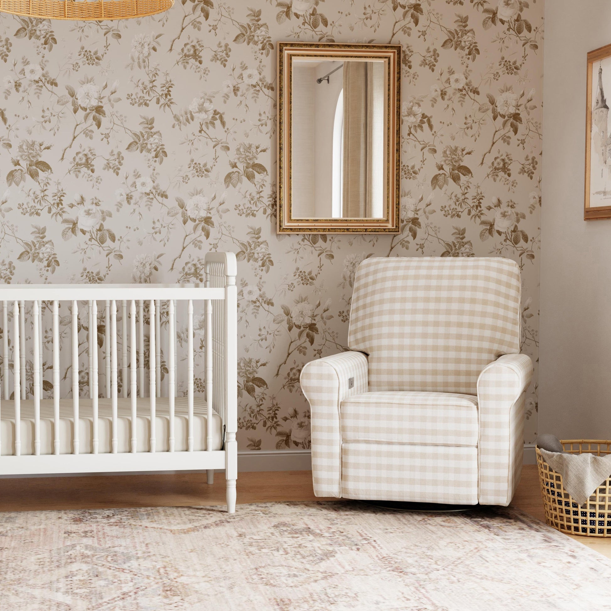 B17787TGH,Monroe Pillowback Power Recliner in Tan Gingham