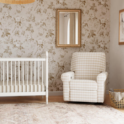 B17787TGH,Monroe Pillowback Power Recliner in Tan Gingham
