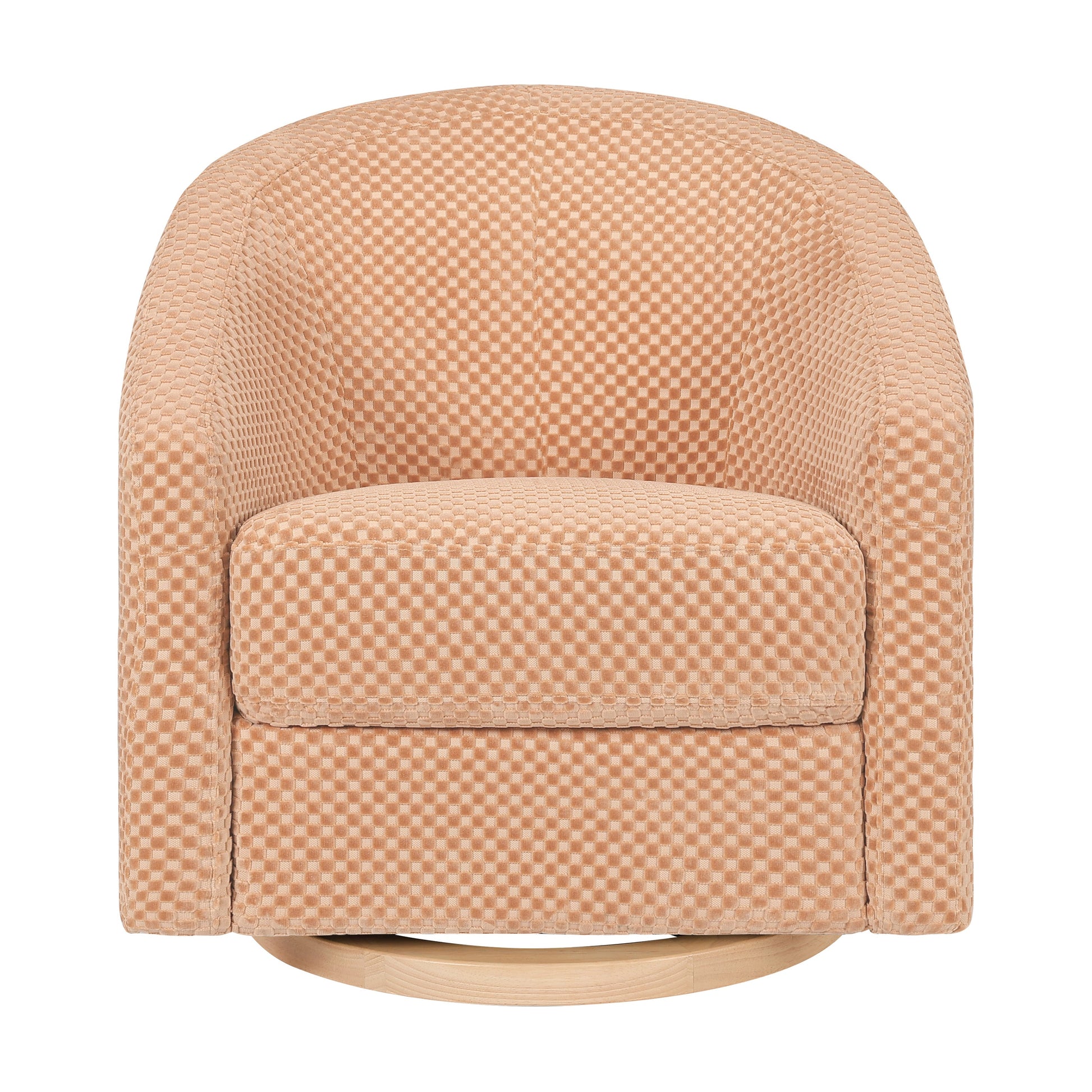 M5887CVCL,Madison Swivel Glider in Canyon Velvet Checker w/ Light Wood Base