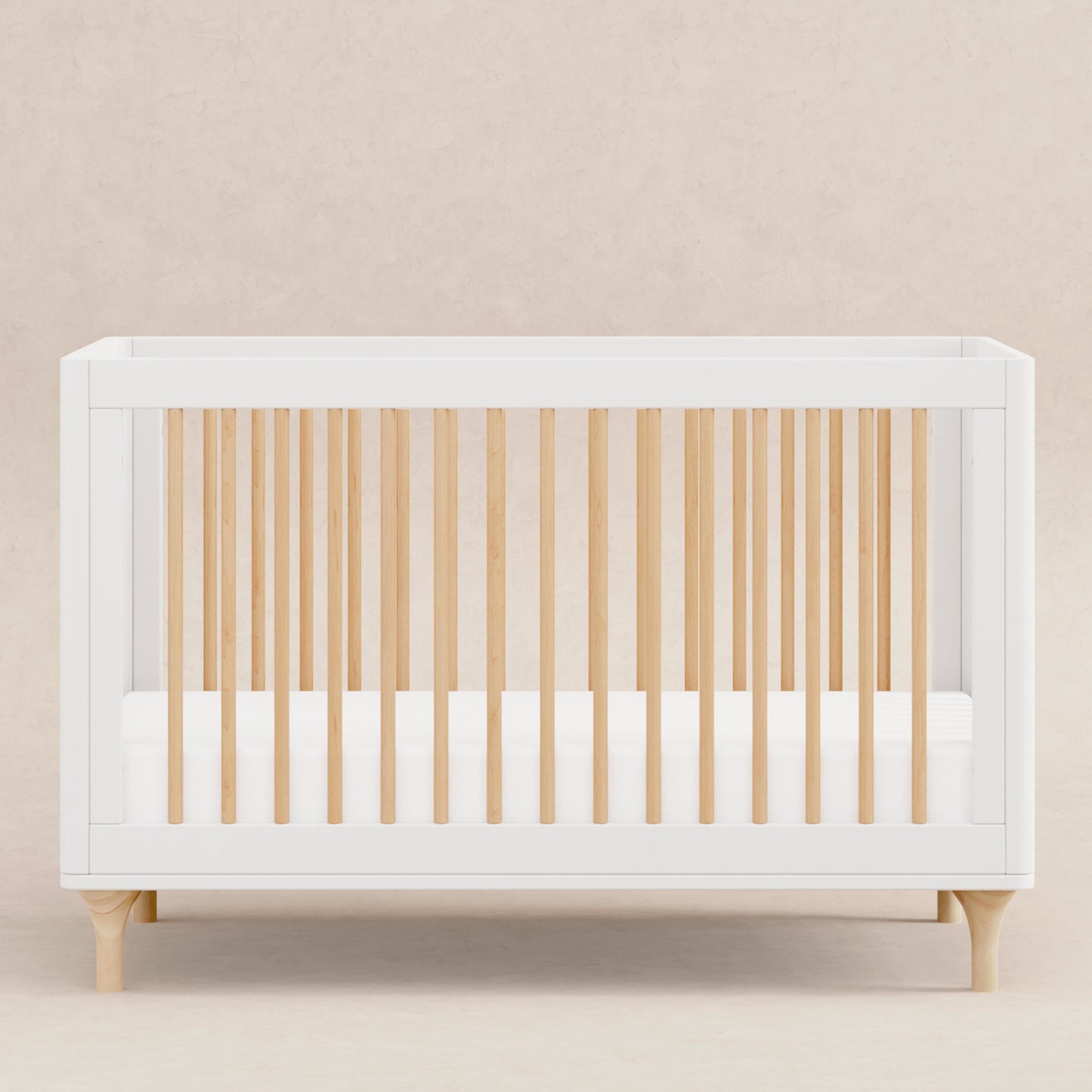 M9001WN,Lolly 3-in-1 Convertible Crib w/Toddler Bed Conversion Kit in White/Natural