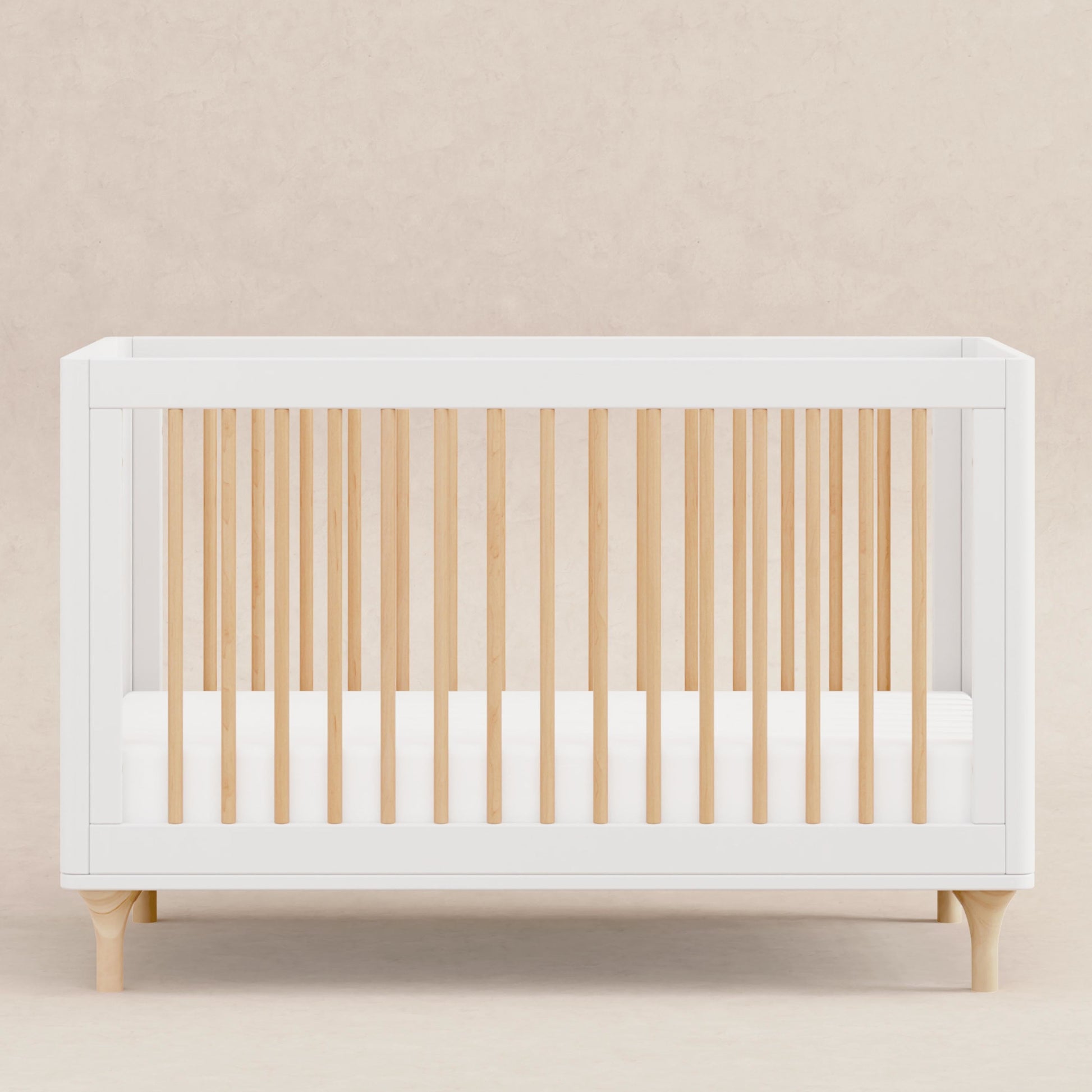 M9001WN,Lolly 3-in-1 Convertible Crib w/Toddler Bed Conversion Kit in White/Natural