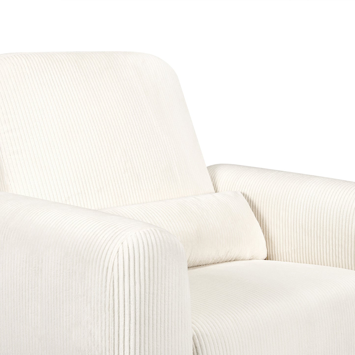 M10287YCLB,Tuba Glider in Ivory Corduroy with Light Wood Base