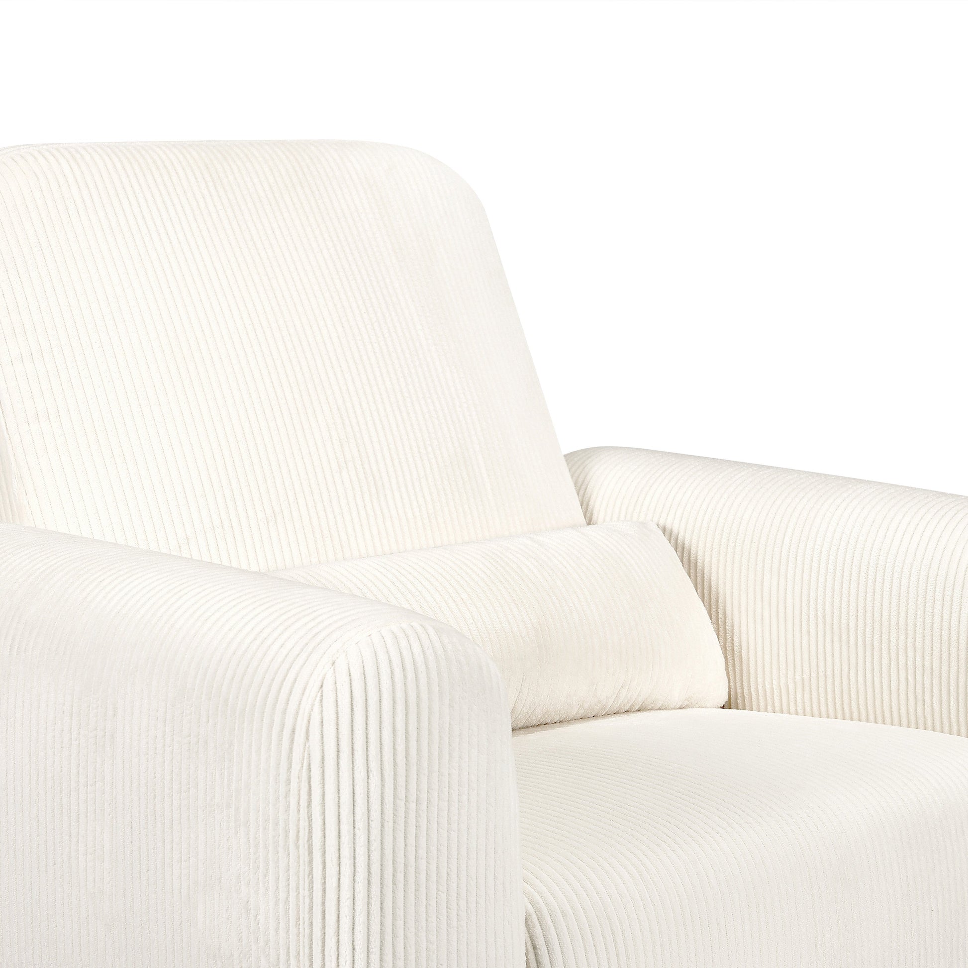 M10287YCLB,Tuba Glider in Ivory Corduroy with Light Wood Base
