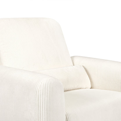 M10287YCLB,Tuba Glider in Ivory Corduroy with Light Wood Base