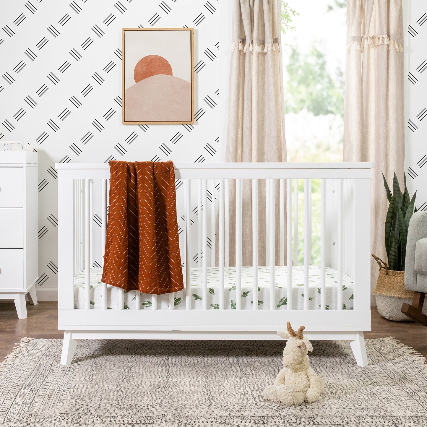 M5801W,Scoot 3-in-1 Convertible Crib w/Toddler Bed Conversion Kit in White