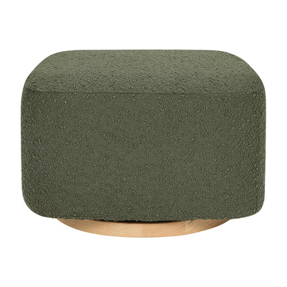 M26385OBLB,Kiwi Gliding Ottoman in Olive Boucle w/ Light Wood Base
